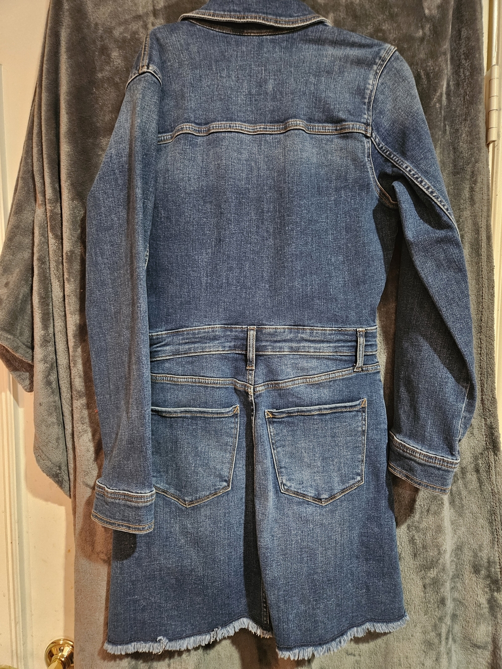 a.n.a Dark Blue Denim Shirt Dress - Picture 6 of 6